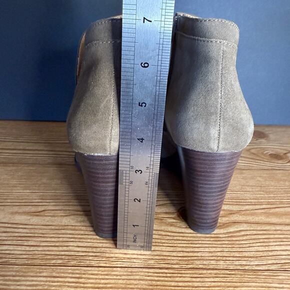 Lucky Brand Waterproof Leather Suede Wedge Yimina Ankle Boot Booties Sz 10 Green - Picture 13 of 16